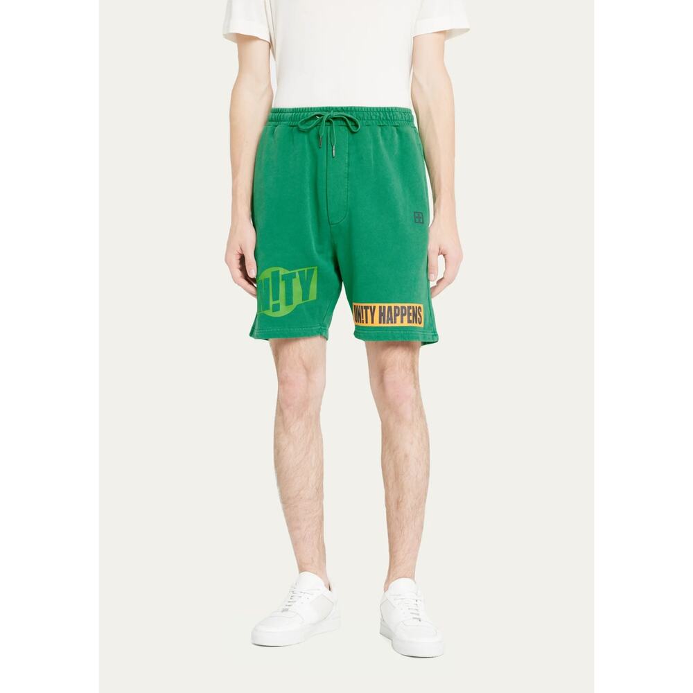 Nwot KSUBI Shorts Men M Green Multicolor Graphic Sweat Terry-Lining Drawstring